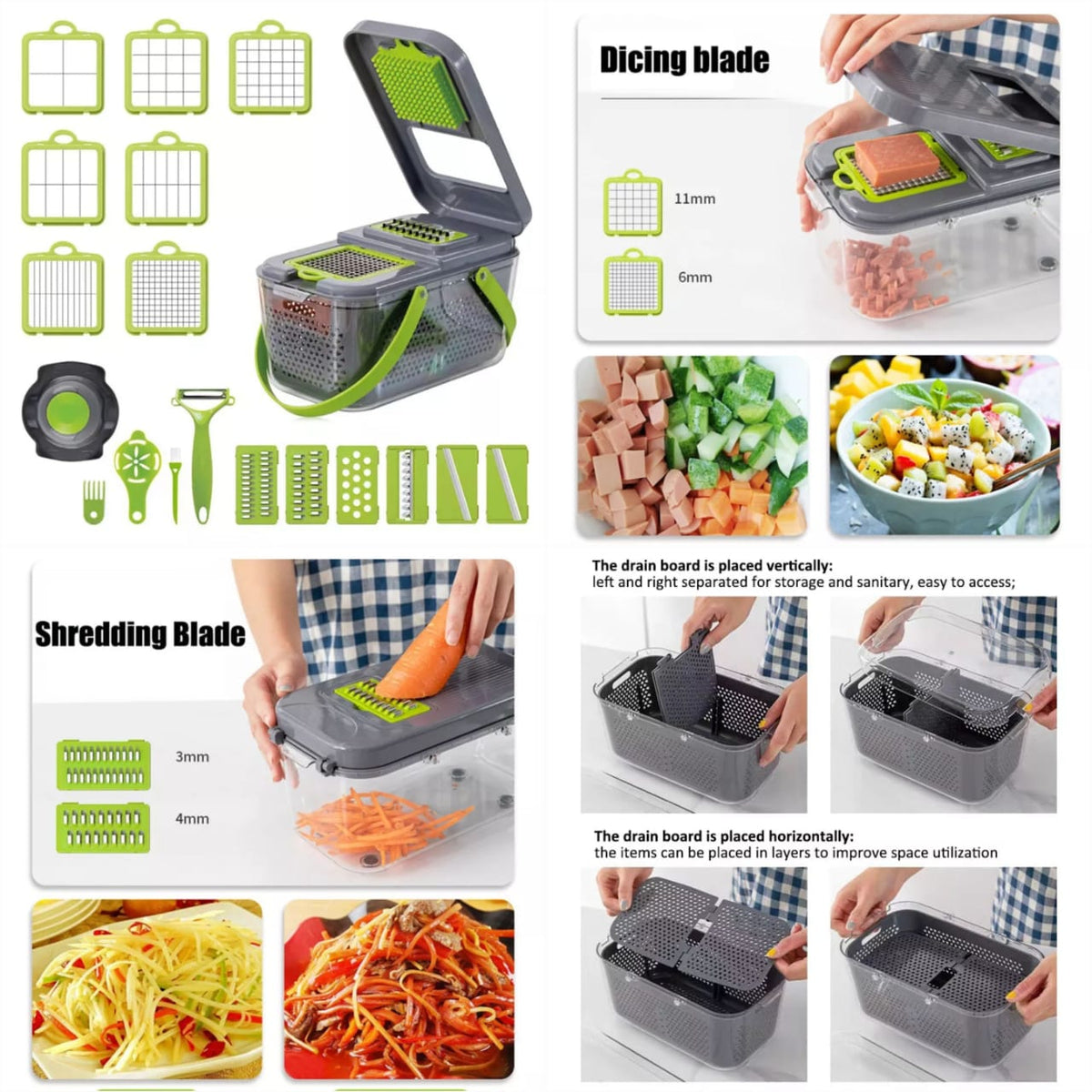 22in1fruit Vegetable Slicer Dicer Julienne Food Chopper Cutter Mandoline